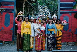 Nola with her Balinese family at Temple Ceremony, Ulu Watu Temple